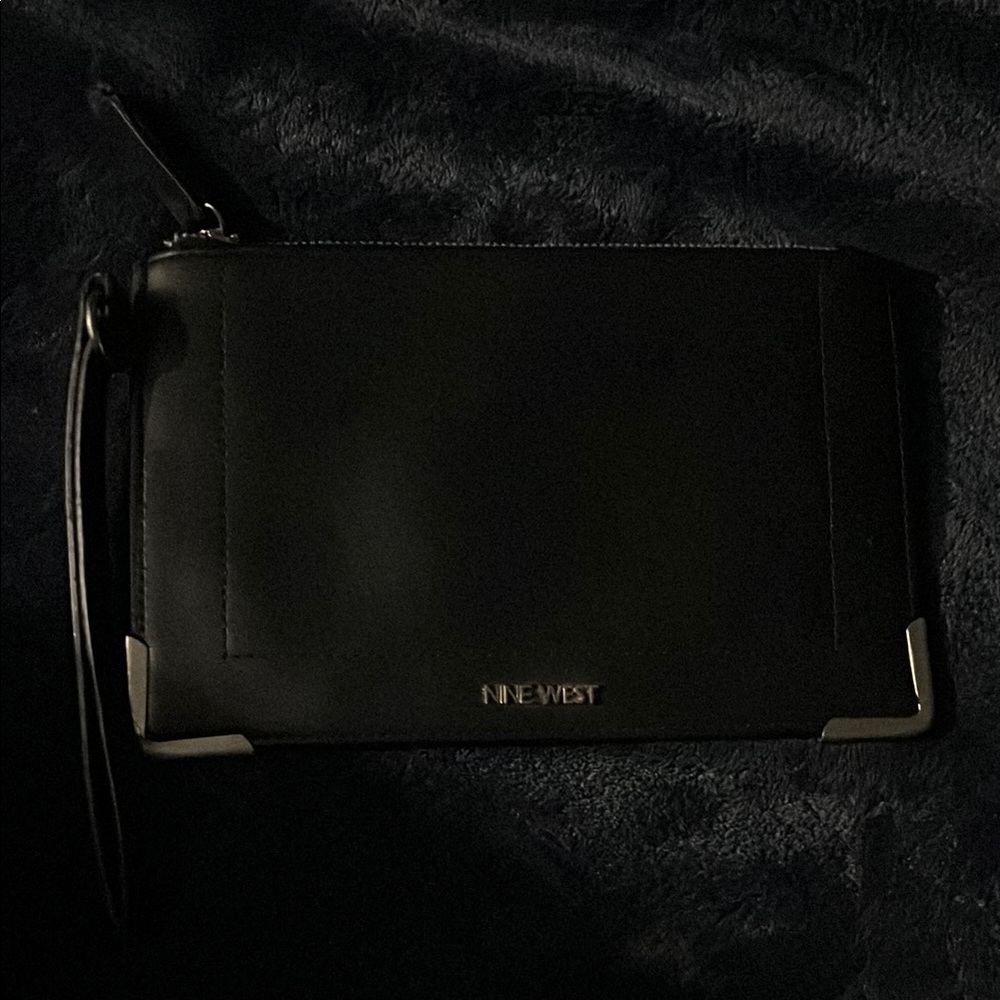 Nine West Black Clutch with Metallic Corners